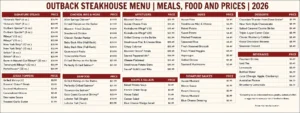 Outback Steakhouse Menu